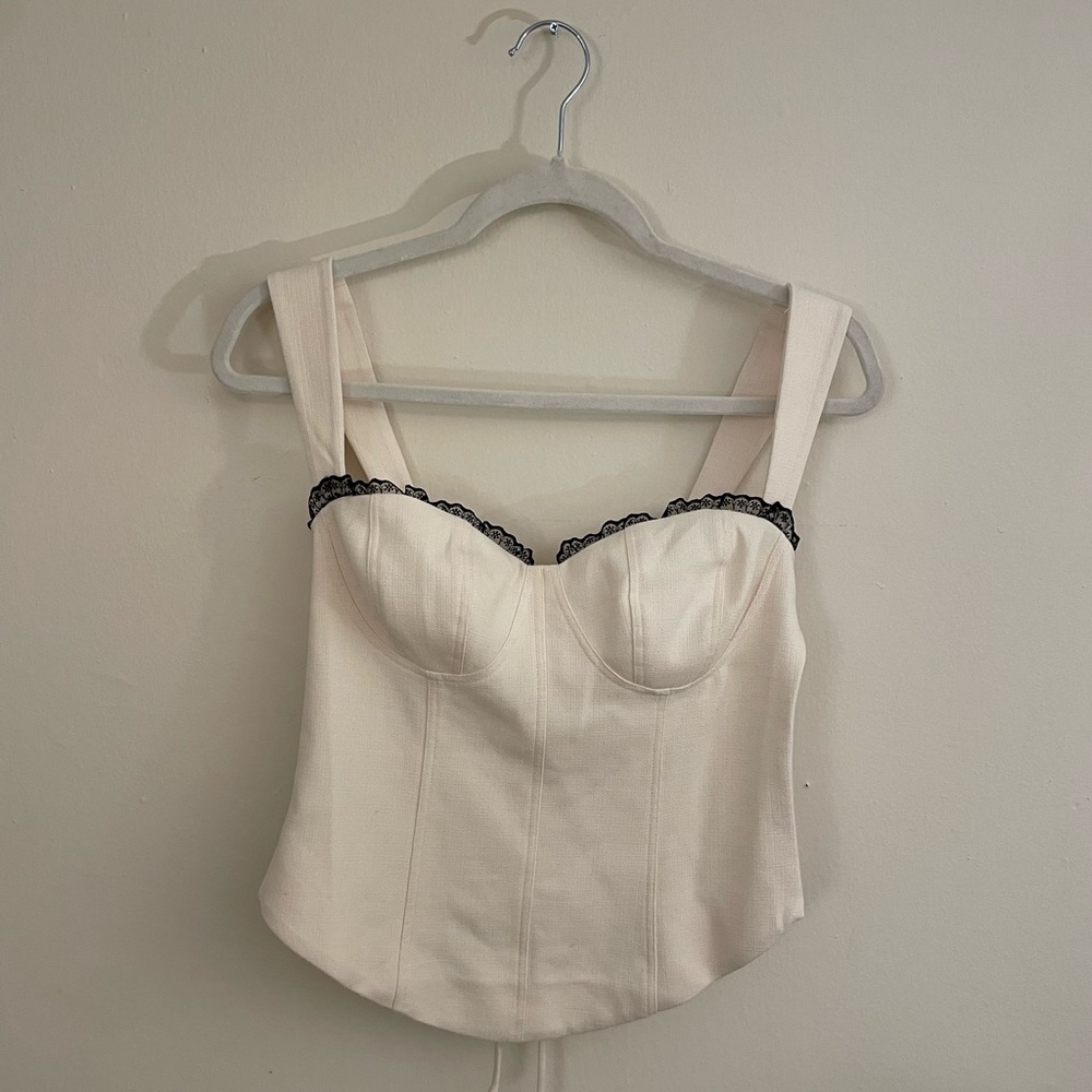Reformation Cream Bustier Top size 2